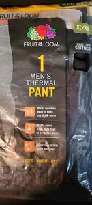 Fruit of The Loom Mens Black Thermal Underwear Bottom Pants Size XL (40-42) New - Picture 1 of 3