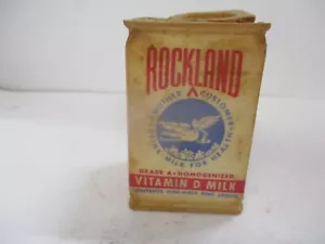 Vintage ROCKLAND Vitamin D Milk One-Half Pint Wax Carton Spring Valley New York - Picture 1 of 5