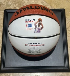 KEVIN DURANT THUNDER SPALDING BASKETBALL IN DISPLAY CASE w/ COA - Picture 1 of 6