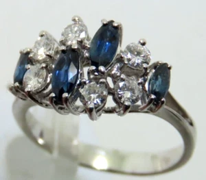 Anillo de oro blanco de 18 quilates con diamantes (2,5 cts) y zafiros - Imagen 1 de 12