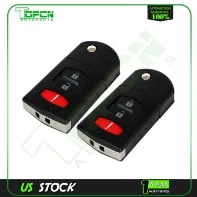 2 Para Mazda CX-7 2007 2008 2009 2010 2011 Llavero Carcasa Repuesto 3 Botones Foto 1 de 4