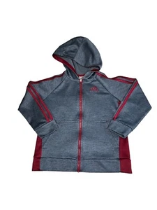 Adidas Full Zip Athletic Hoodie Gray and Maroon Size 7 - Picture 1 of 4
