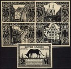 [17038] - 5 x Notgeld PADERBORN, Stadt, 25 Pf - 2 Mk, 10.11.1921. G/M 1043.6 (= 