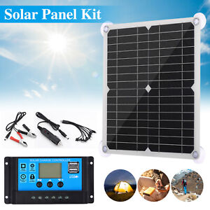 Solarpanel Solarmodul Ladegerät USB Kit Solar Laderegler Auto  Für Wohnwagen DE