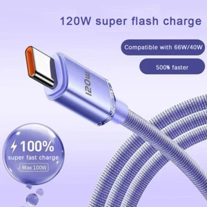 120W USB Type C Cable 6A Fast Charging Type C Wires Quick Charge USB C Cab_ro - Photo 1 sur 19