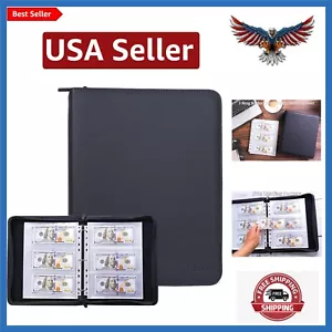Cash Collection Book, Binder Currency Holder Album with 180 Pockets Paper Mon... - Picture 1 of 9