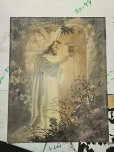 Vintage 1942 Sallman Kriebel & Bates Jesus Knocking Religious Print - Picture 1 of 4