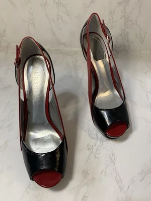 Zapatos de tacón alto para mujer Guess Brand vintage años 90’s, talla 8 1/2 m, color rojo/negro Foto 1 de 4