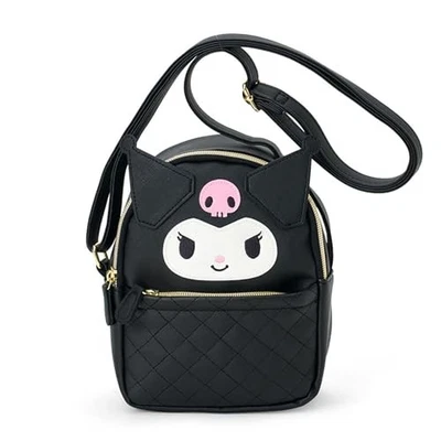 Bolso de hombro Sanrio Kuromi de cuero PU en forma de cara NUEVO Japón Foto 1 de 4
