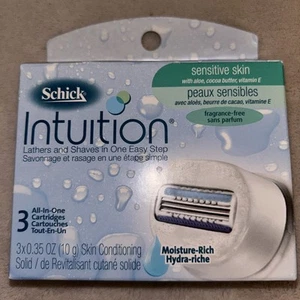 Schick Intuition Sensitive Care Moisturizing Razor Blade Refills, 3 Cartridges - Imagen 1 de 2