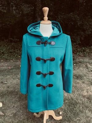 LL Bean Bellandi 羊毛连帽外套夹克 Thinsulate 有衬里意大利 - 8 码娇小 — 第 1/4 张图片