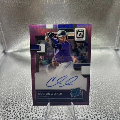 2022 Panini Optic Rated Rookie Signature Purple Prizm #RRS-CW Colton Welker /100 - Image 1 of 2