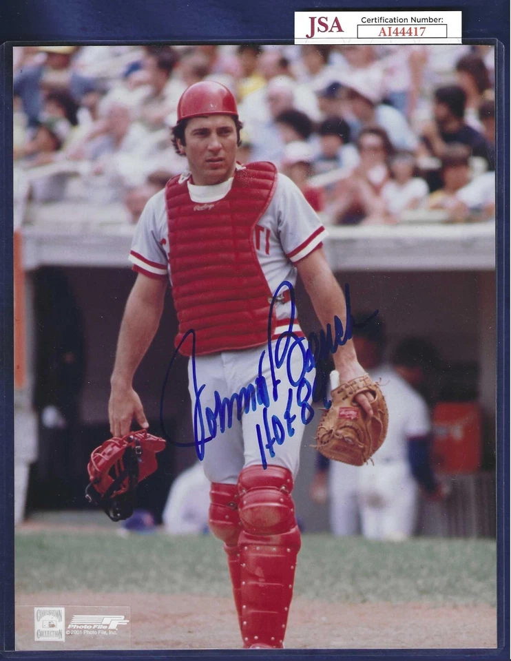 Johnny Bench Cincinnati Reds Baseball Autographed 8x10 Photo JSA COA - Image 1 of 1