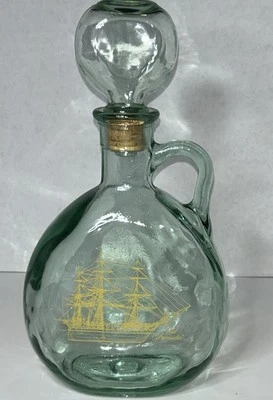 Vintage Old Fitzgerald Bourbon Whiskey Glass Decanter "Old Ironsides" w/Stopper - Image 1 of 4