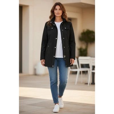 Weatherproof Black Full Zip Water Resistant Jacket Women's M Medium no hood - Image 1 of 4