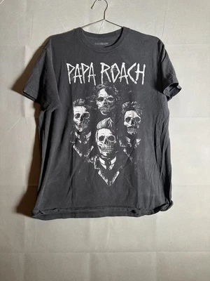 Papa Roach Shirt Mens Large Band Skull Graphic Tee I Think I Need Help Rock Musi - Image 1 of 4
