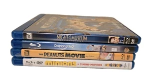 Lot Of 4 Children's Blu-Ray-Minions, Dolphin Tale 2, NATM,  Peanuts Movie - Imagen 1 de 4