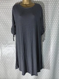 Womens Debenhams Uk 16 Blue&white Stripe Short Sleeve Stretch T-shirt Dress - Picture 1 of 7