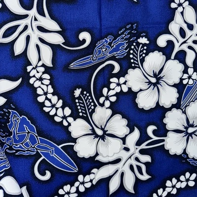 Blue Fabric Surfer Lei Flower Hibiscus 44”x 54” Unbranded - Image 1 of 4