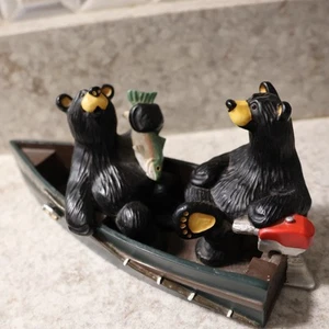 Jeff Fleming Big Sky Carvers Bearfoots "S.S Goodlife" Boat Fishing Bears Trout - Picture 1 of 9