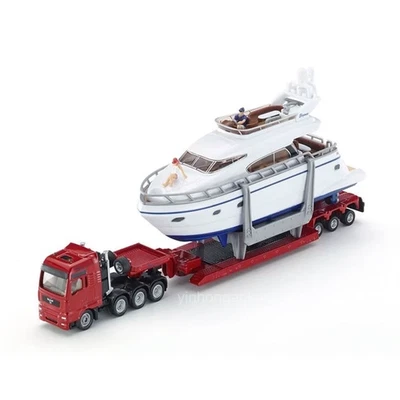 1/87 Siku 1849 Heavy Transport Truck Towing Yacht Alloy Model - Image 1 of 4