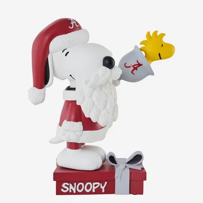 Alabama Crimson Tide Snoopy & Woodstock Peanuts Christmas Bobblehead Bobble Head - Image 1 of 4