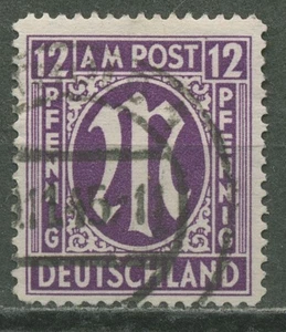 Bizone 1945 AM-POST Englischer Druck 15 b F y gestempelt - Picture 1 of 1