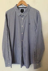 Crew Clothing Co. Classic Fit Blue & White Cotton Long Sleeve Shirt. 3XL XXXL - Picture 1 of 7