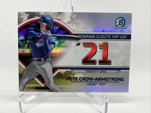 2023 Bowman Chrome Pete Crow-Armstrong RC Scouts Top 100 Prospect #BTP-21 Cubs - Picture 1 of 3