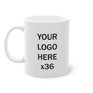 36 Personalised Mug/Cup Business Printed Anytext logo image Bulk Buy Promotional - Picture 1 of 7