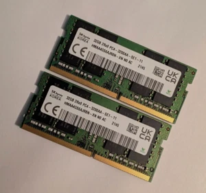SK Hynix 64GB 2x32GB DDR4 3200 Laptop RAM HMAA4GS6AJR8N-XN Memory - Afbeelding 1 van 3