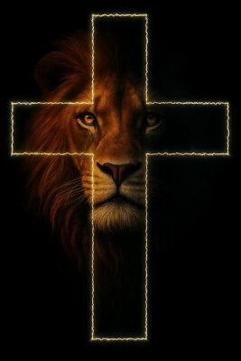 Cruz León de Judá hierro en transferencia para camiseta + otras telas claras y oscuras #6 Foto 1 de 4