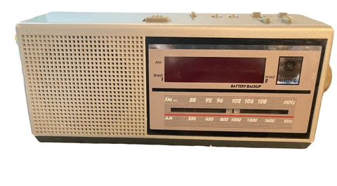 GE 7-4637A Two Wake Times AM/FM Digital Clock Radio-Snooze-Battery Backup Cover