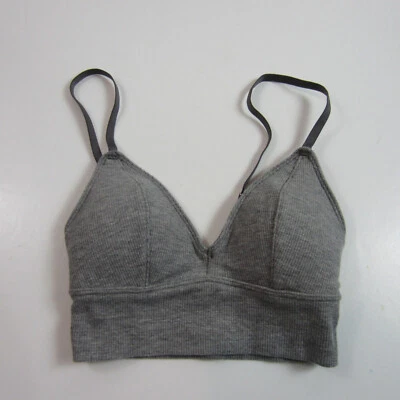 Sujetador acolchado triángulo acanalado gilly hicks gris XXS Foto 1 de 4