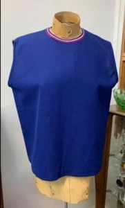 New Old Stock vintage 1960s sleeveless top in navy blue by Holstar one size - Picture 1 of 4