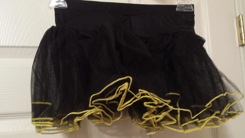 NIP Marcea Black Yellow Tulle Tutu Skirt Bee Dance Costume MC Medium Childs - Image 1 of 1