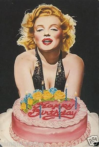 BIGLIETTO AUGURI COMPLEANNO MARILYN MONROE HAPPY BIRTHDAY PUNZ WOLFF 1981 SCRITT - Bild 1 von 1