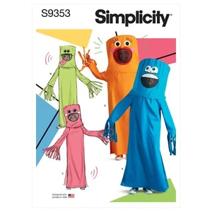 SIMPLICITY 9353 ADULTS TUBE PEOPLE COSTUME SEWING PATTERN XS - XL - Picture 1 of 5