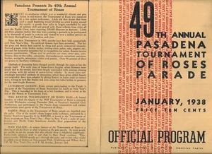 TOURNAMENT OF ROSES 1938 PROGRAM - Picture 1 of 2
