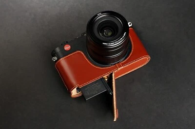 Funda de cuero real media cámara para Leica X Typ 113 X Vario Typ107 Foto 1 de 4