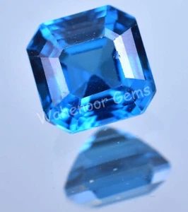 Natural Blue Zircon 6.40 Ct Emerald Stunning Certified Cambodian Gemstone - Picture 1 of 6