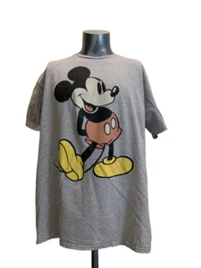 Disney Mens Size 2X Gray Mickey Mouse Graphic Print Classic Short Sleeve T-Shirt - Picture 1 of 6