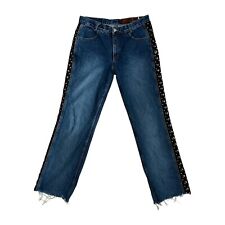 Vintage Lawman Western Jeans Dark Wash Straight Legs High Waist Pockets Size 13