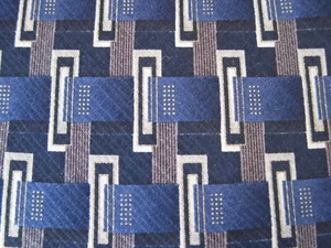 ENRICO GUCCINI Necktie Tie Blue Gray Grey Silver Woven Geometric Handmade C47 - Picture 1 of 6