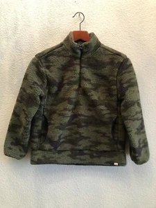 GAP Kids Sherpa Half-Zip Camouflage Camo Pullover Jacket Size 12 / XL EUC - Picture 1 of 4