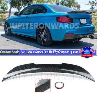 For BMW F22 M235i M240I M2 F87 Coupe 2014-2020 Carbon Look Rear Spoiler Wing PSM Foto 1 de 4