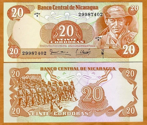 Nicaragua, 20 cordobas, 1979, P-135, E-Serie, UNC Cover