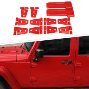 For 07-18 Jeep Wrangler JK Accessories Door &Hood &Tailgate Hinge Cover Trim Red - Picture 1 of 8