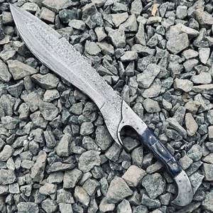 Handmade Damascus Falcata Sword | Handmade Damascus Falcata Bowie / kukri knife. - Picture 1 of 7