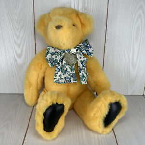 VTG 1992 GUND Victoria's Secret Teddy Bear Yellow Plush Bow 11" Stuffed Animal